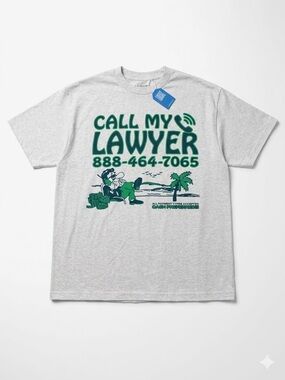 Call My Lawyer Graphic Tee - Light Gray XL